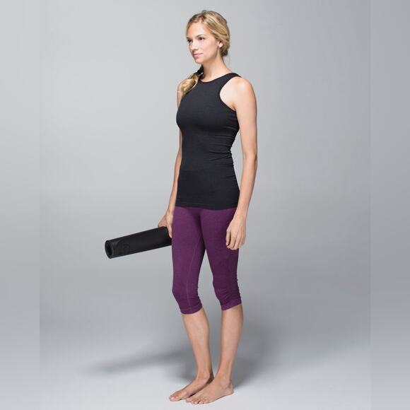 Lululemon In The Flow Crop II Heathered Berry Yum Yum Size 4 - Picture 1 of 9